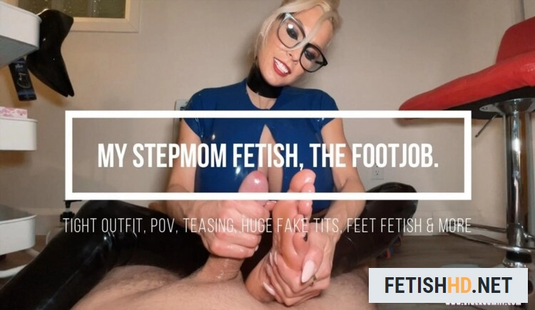 Step-mom use her feet for a footjob, big cumshot on toes (Fetish) [FullHD 1080p / 503.8 MB]