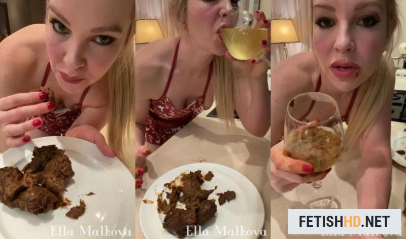 Ella Malova - Scat Ella - Eating drinking Scat, Pee and Vomit (Scat) [UltraHD 2K / 911 MB]