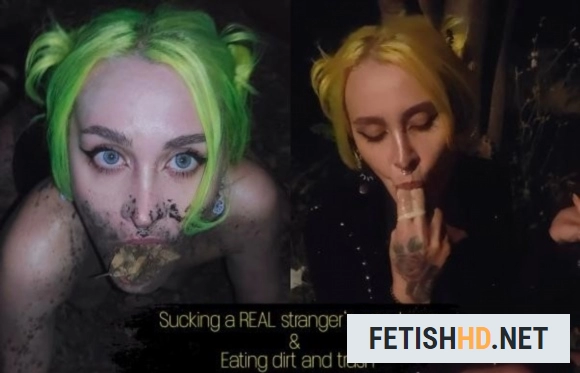 Forest Whore - Sucking a real stranger's condoms eating trash and dirt. My absolutely extreme night walk (Fisting) [4K UHD / 2.02 GB]
