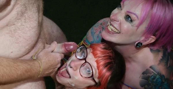 Piggy Mouth, Rosa Rosebud - Truly amazing bukkake with inked babes Piggy and Rosa [FullHD 1080p / 857.8 MB]