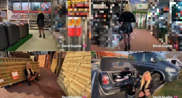 Devil Sophie - Mit voller Blase in den Baumarkt - Privater Einkauf eskaliert [FullHD 1080p / 100.77 MB]