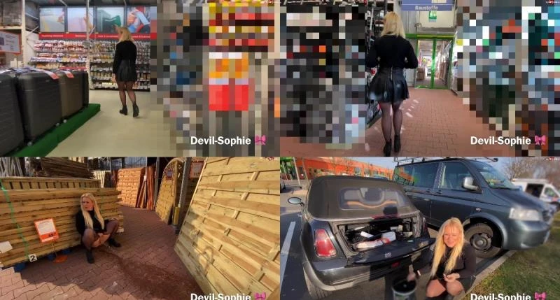 Devil Sophie - Mit voller Blase in den Baumarkt - Privater Einkauf eskaliert [FullHD 1080p / 100.77 MB]