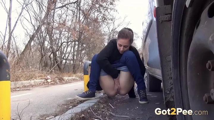 Outdoor Pissing Porn: Black Haired Teen Melts Snow with Her Hot Stream - Fetish Porn Video on FetishHD